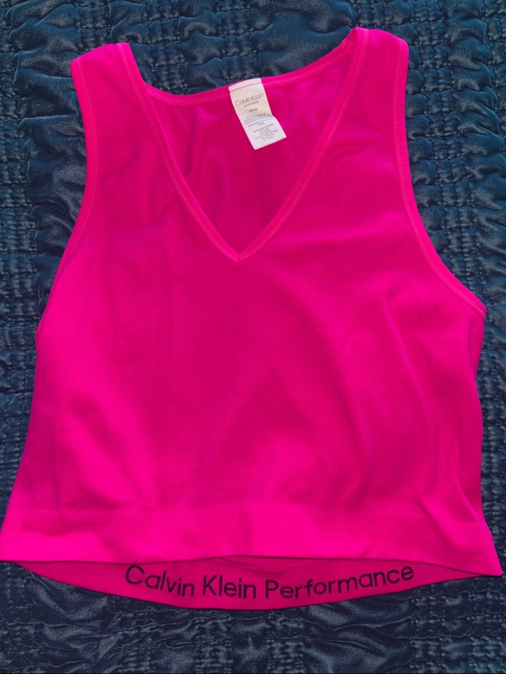 Calvin Klein Bright Fuchsia V-Neck Performance Tank